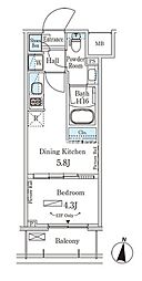 PARKAXIS森下 1DKの間取図画像
