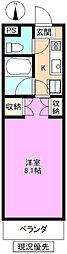 クラスター 3階1Kの間取り