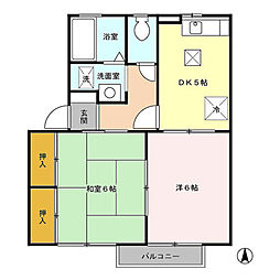 ソレーユ・マキ 2階2DKの間取り