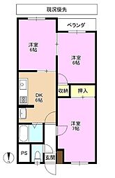 メゾン・ド・ファミール 3DKの間取図画像