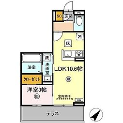 Lumiere 33 1階1LDKの間取り