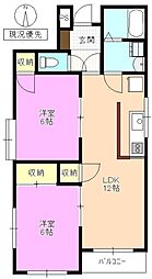 材木町スクエア 2階2LDKの間取り