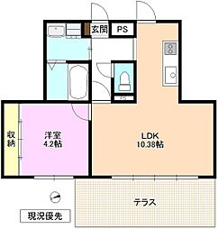 しなの鉄道 上田駅 徒歩21分の賃貸マンション 1階1LDKの間取り