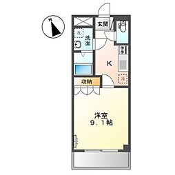 サニーコート 1Kの間取図画像