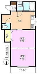 デミール美郷 2DKの間取図画像
