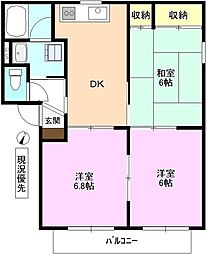 メゾン・エスポワールA 3DKの間取図画像