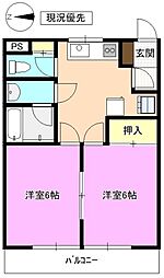 レヂデンス古里 2Kの間取図画像