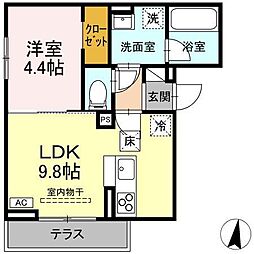 ヴィエント 1LDKの間取図画像