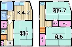 千住大川町戸建4 3Kの間取り