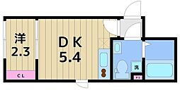 SORA西新井 1階1DKの間取り