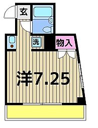 いちごパレス 1階ワンルームの間取り