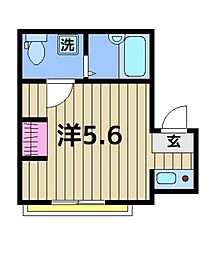 ノーザンロード綾瀬 2階ワンルームの間取り