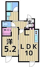 ARUITTE AOI 1階1LDKの間取り