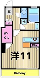 ひかりハイツ 1階ワンルームの間取り