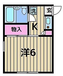 紺屋ビル 3階ワンルームの間取り