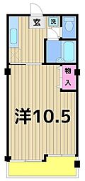 サンステージ竹ノ塚 1Kの間取図画像