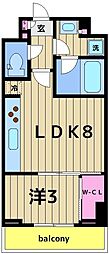 クレストコート北千住レジデンス 1LDKの間取図画像