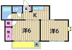 コーポアオイ 2Kの間取図画像