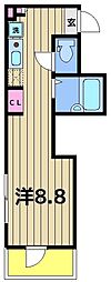 TIZCARROT ワンルームの間取図画像