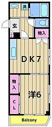 マンションロワジール 1DKの間取図画像