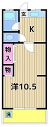 さつき荘 1Kの間取図画像
