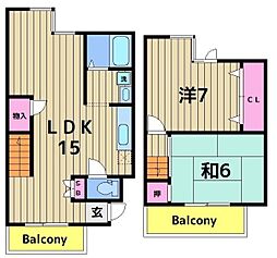パール仲町マンション 2LDKの間取図画像