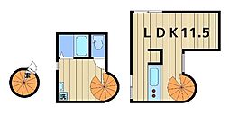 KANRA梅島 1LDKの間取図画像