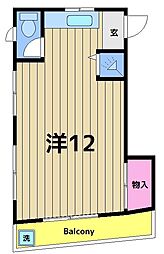 大栄コーポ ワンルームの間取図画像