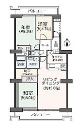 シーアイハイツ町田G棟 3SLDKの間取り