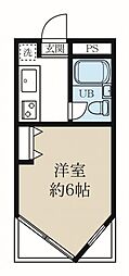 キャトルセゾン橋本8 ワンルームの間取図画像