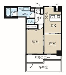 ライオンズマンション橋本南 2DKの間取図画像