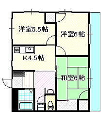 サンシャインノリタケパート3 3Kの間取図画像