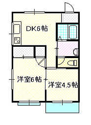 サニーパーク 2DKの間取図画像