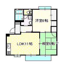 ニューディアス湯浅C 2LDKの間取図画像