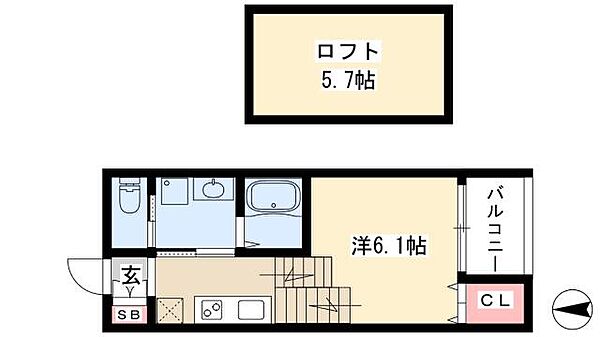 ハーモニーテラス八剱町 ｜愛知県名古屋市中川区八剱町2丁目(賃貸アパート1K・2階・20.21㎡)の写真 その2