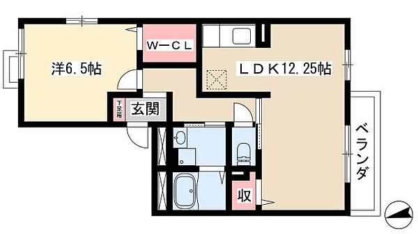 カーサ　フェリーチェII ｜愛知県名古屋市中川区荒子5丁目(賃貸アパート1LDK・2階・47.59㎡)の写真 その2