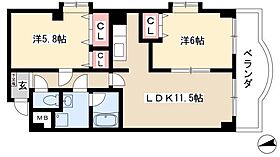 ラヴィアンローズB  ｜ 愛知県名古屋市港区八百島1丁目907（賃貸マンション2LDK・2階・55.89㎡） その2