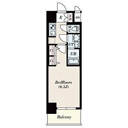 S-RESIDENCE名駅West 7階1Kの間取り