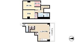 ウィペット・スクエア 3階2LDKの間取り