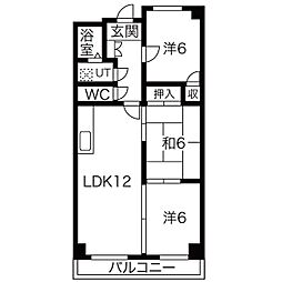 第2高杉マンション 3LDKの間取図画像