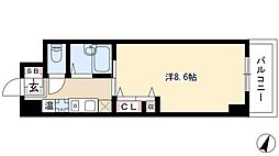 willDo稲永 3階1Kの間取り