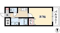 ベレーサ築地口ステーションタワー 6階1Kの間取り