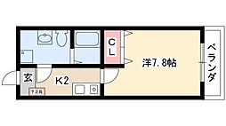 Ｔ-SQUARE 4階1Kの間取り