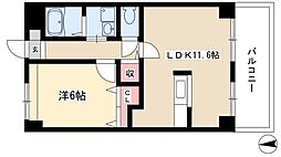 リアライズ稲永駅前 4階1LDKの間取り