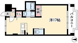 コーポ弥生 2階ワンルームの間取り