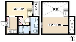 パークアベニュー露橋 2階ワンルームの間取り