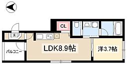 ミライズテラス東海 1階1LDKの間取り