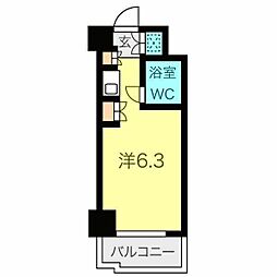 朝日プラザ名古屋ターミナルスクエア 5階ワンルームの間取り