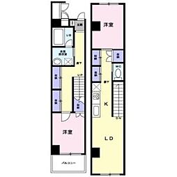 ウィペット・スクエア 3階2LDKの間取り