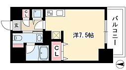 エグゼプレジオ 3階ワンルームの間取り